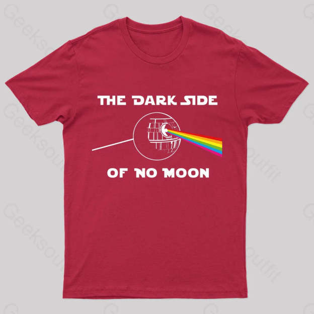 The Dark Side Of No Moon Geek T-Shirt Red / S