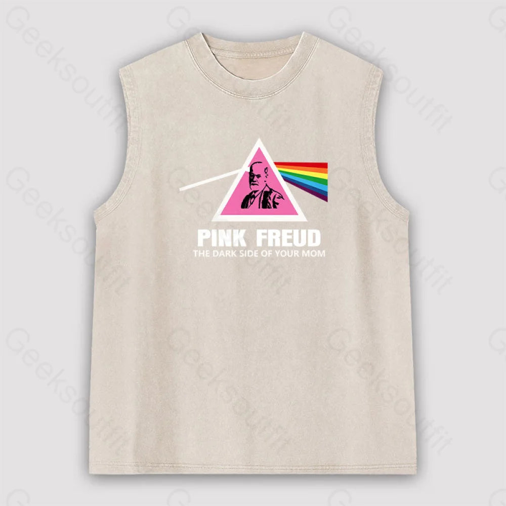 The Dark Side Of Your Mom Unisex Washed Tank Apricot / S