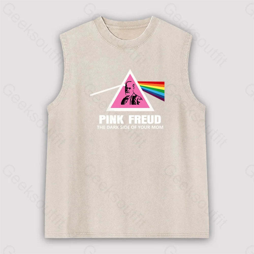 The Dark Side Of Your Mom Unisex Washed Tank Apricot / S