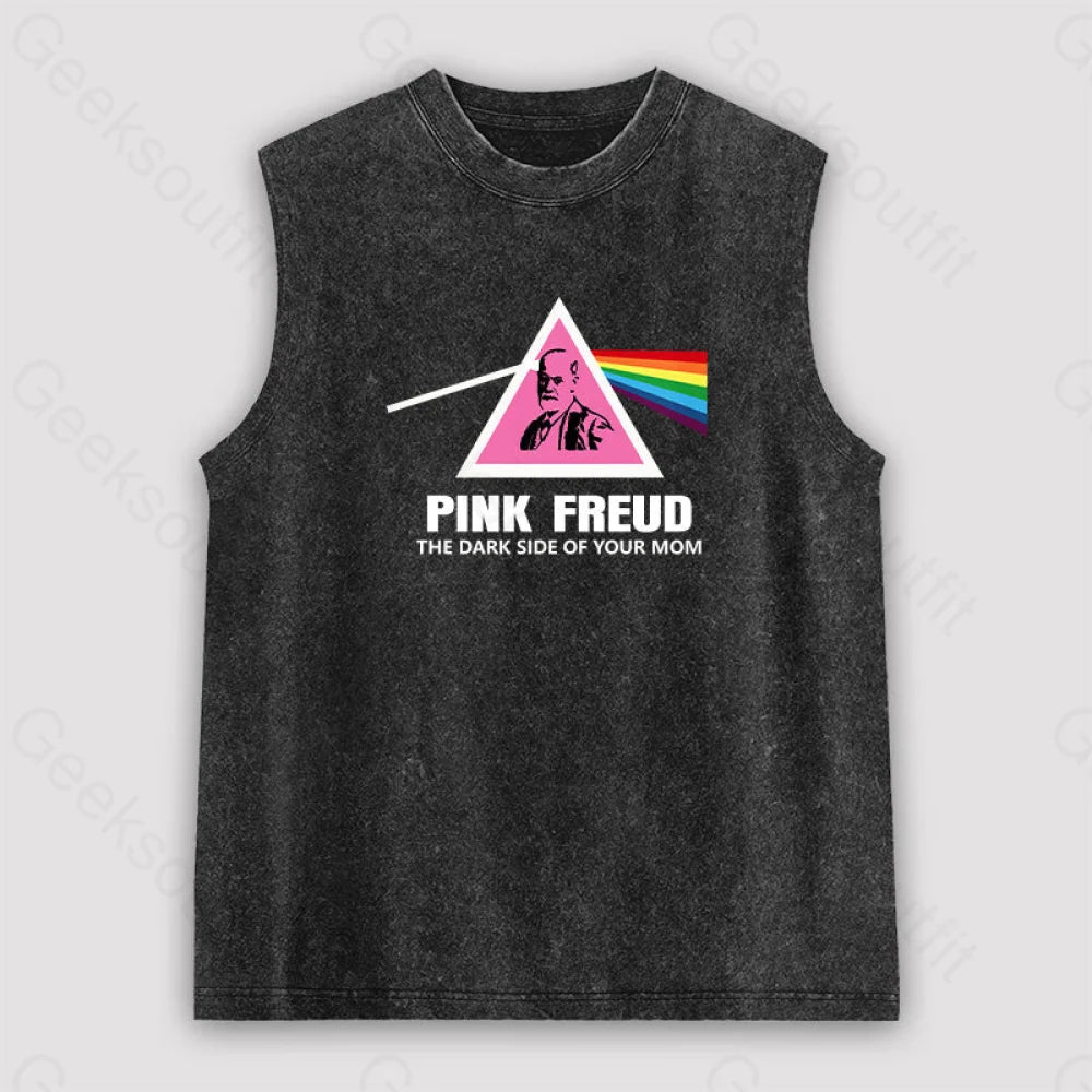 The Dark Side Of Your Mom Unisex Washed Tank Black / S