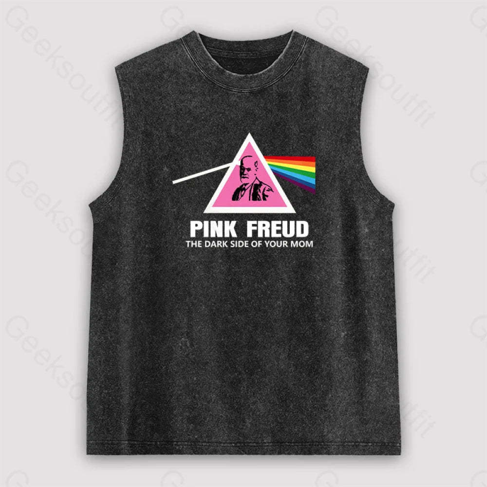 The Dark Side Of Your Mom Unisex Washed Tank Black / S