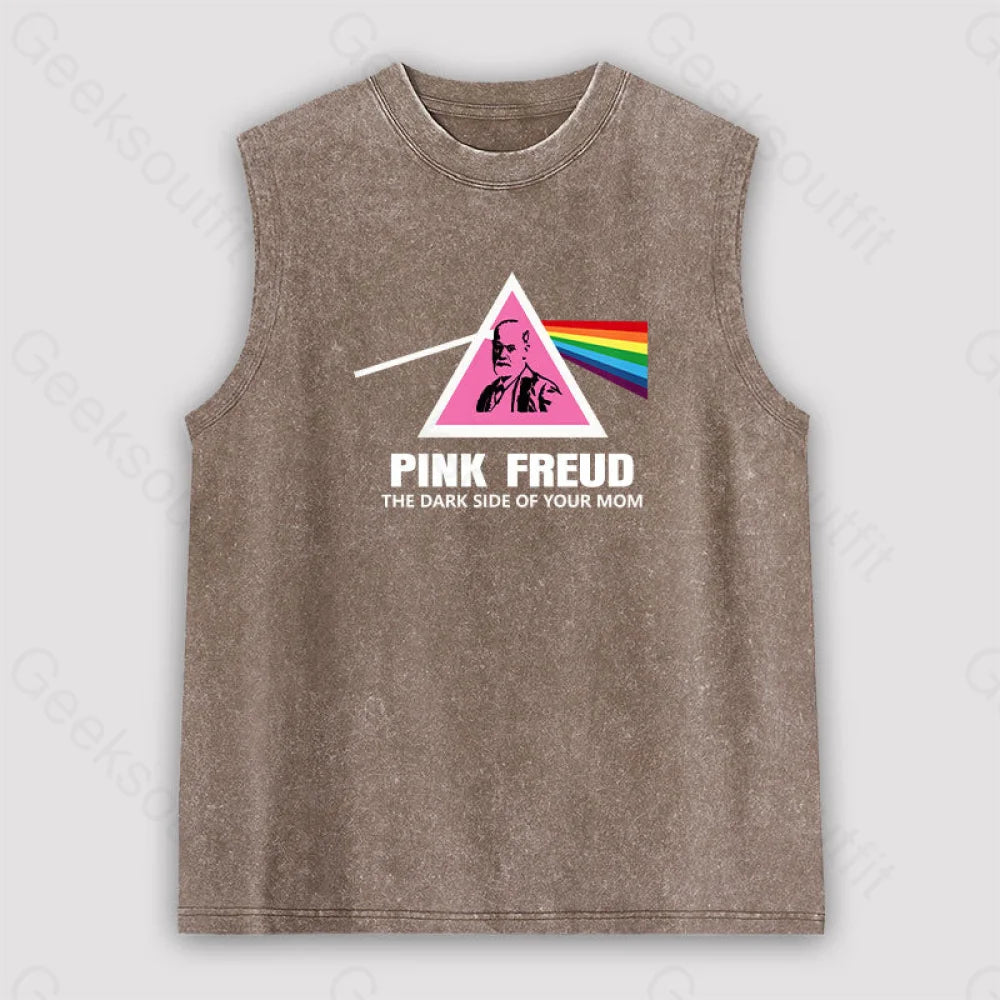 The Dark Side Of Your Mom Unisex Washed Tank Brown / S