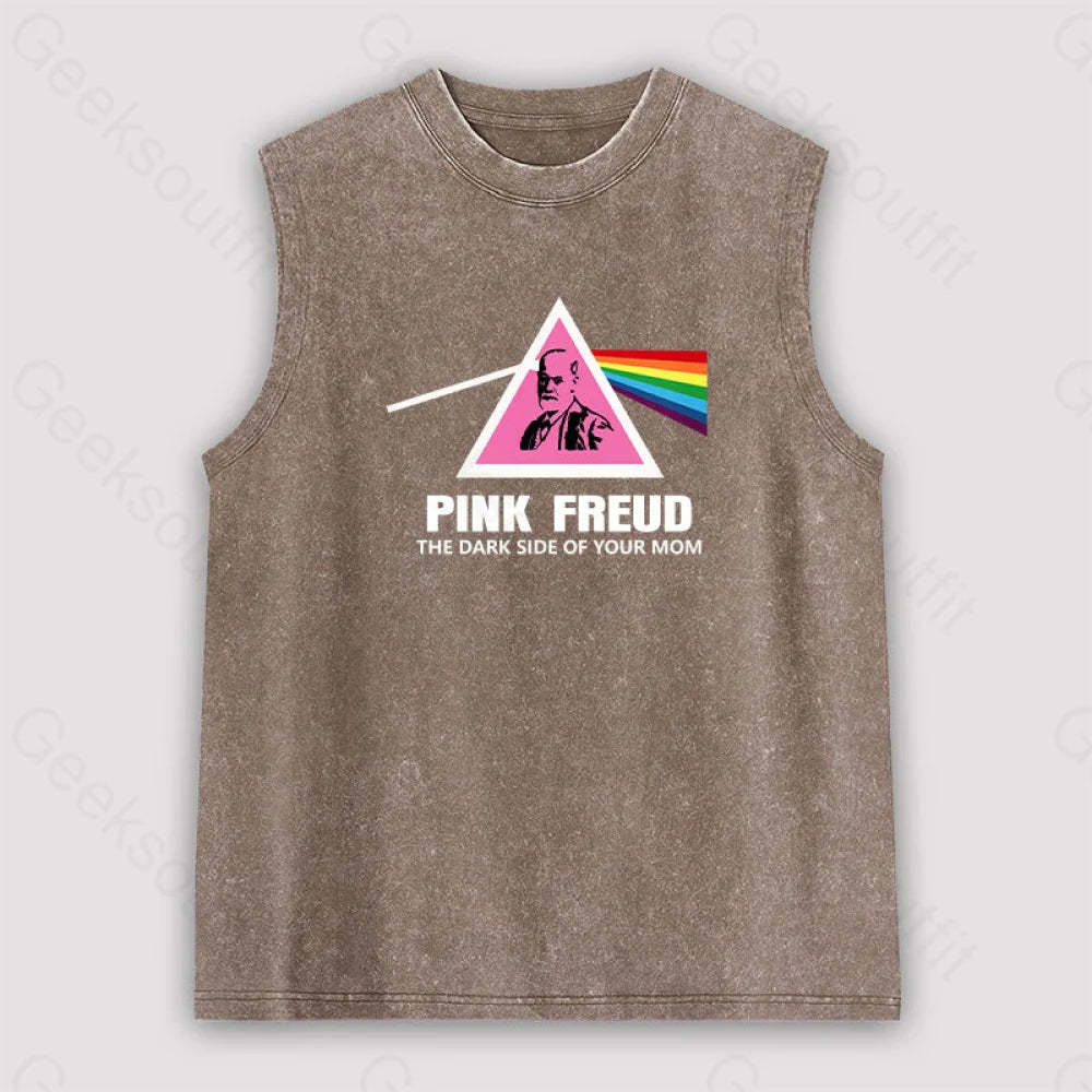 The Dark Side Of Your Mom Unisex Washed Tank Brown / S