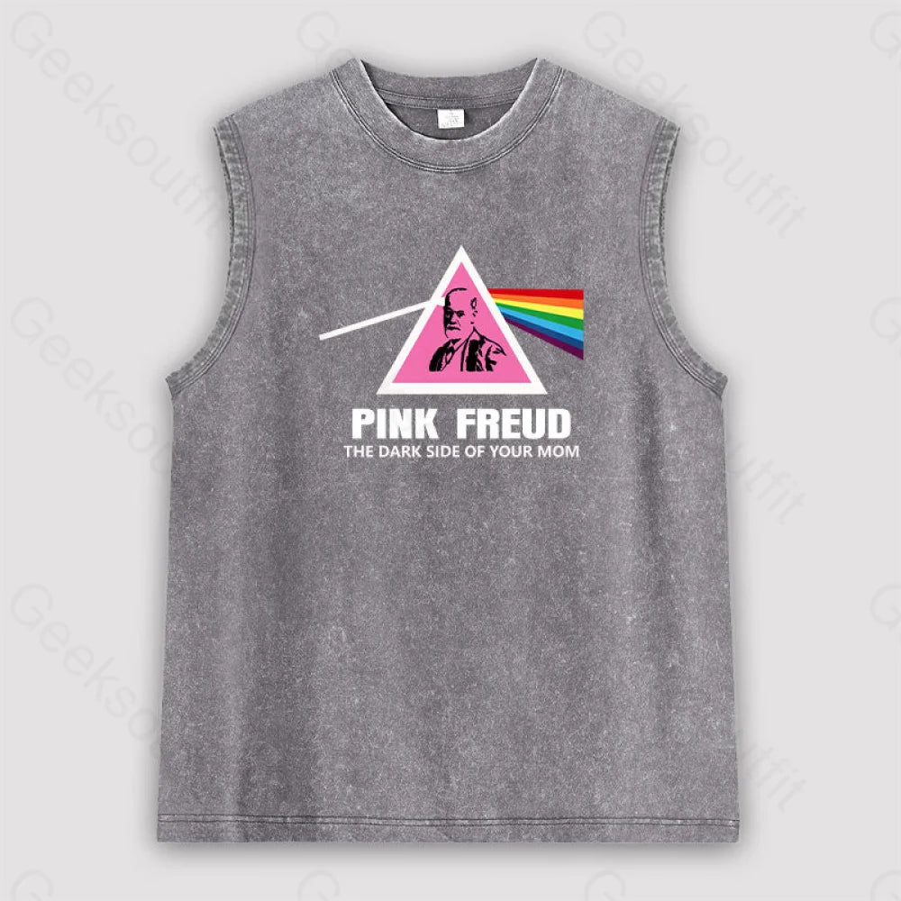 The Dark Side Of Your Mom Unisex Washed Tank Grey / S