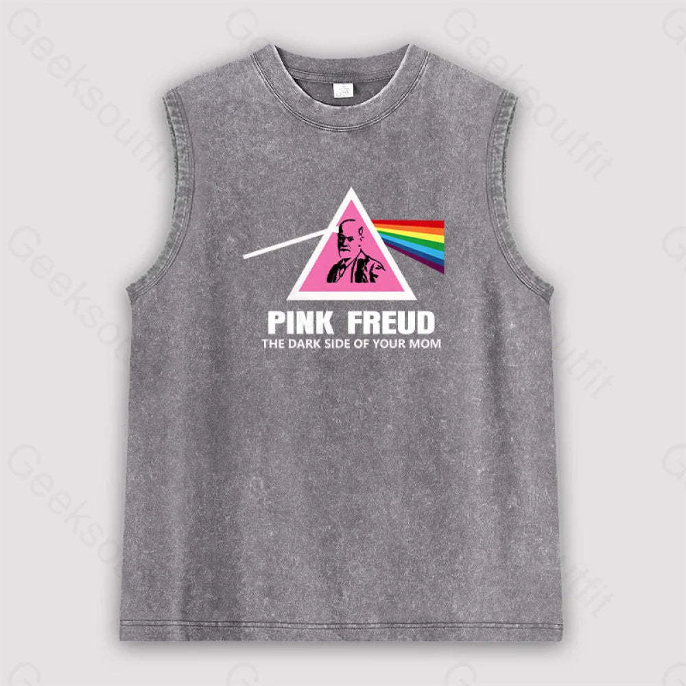 The Dark Side Of Your Mom Unisex Washed Tank Grey / S
