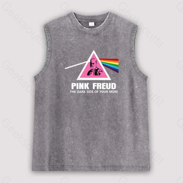 The Dark Side Of Your Mom Unisex Washed Tank Grey / S