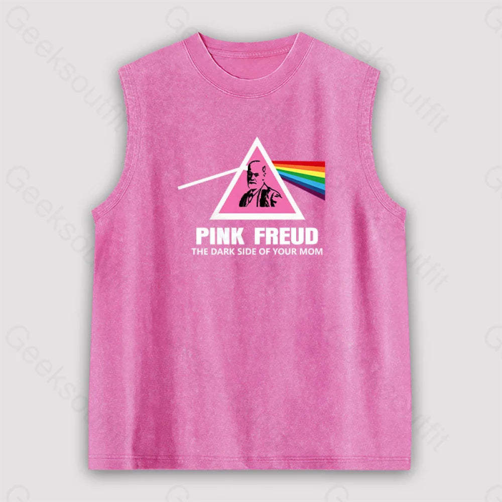 The Dark Side Of Your Mom Unisex Washed Tank Pink / S