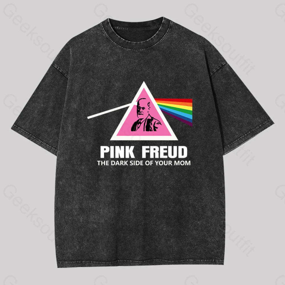 The Dark Side Of Your Mom Washed T-Shirt Black / S