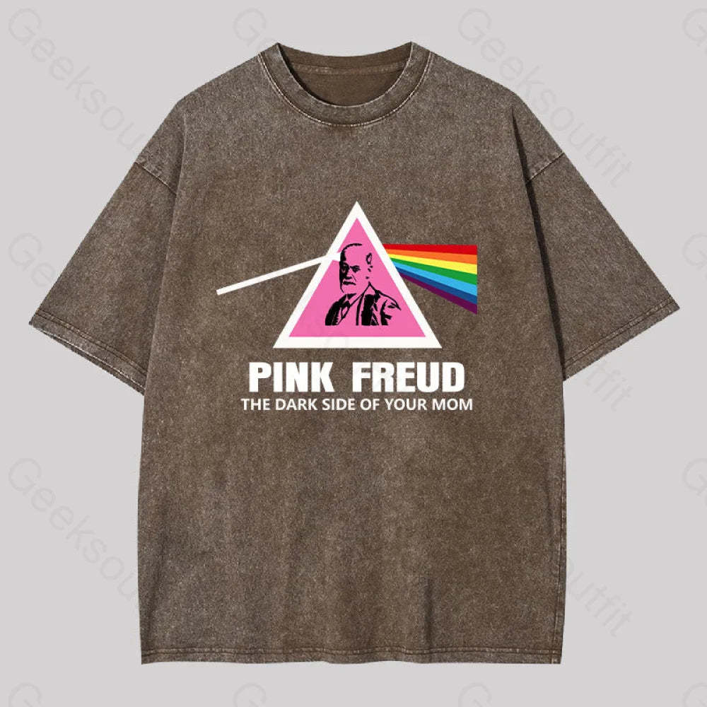 The Dark Side Of Your Mom Washed T-Shirt Coffee / S