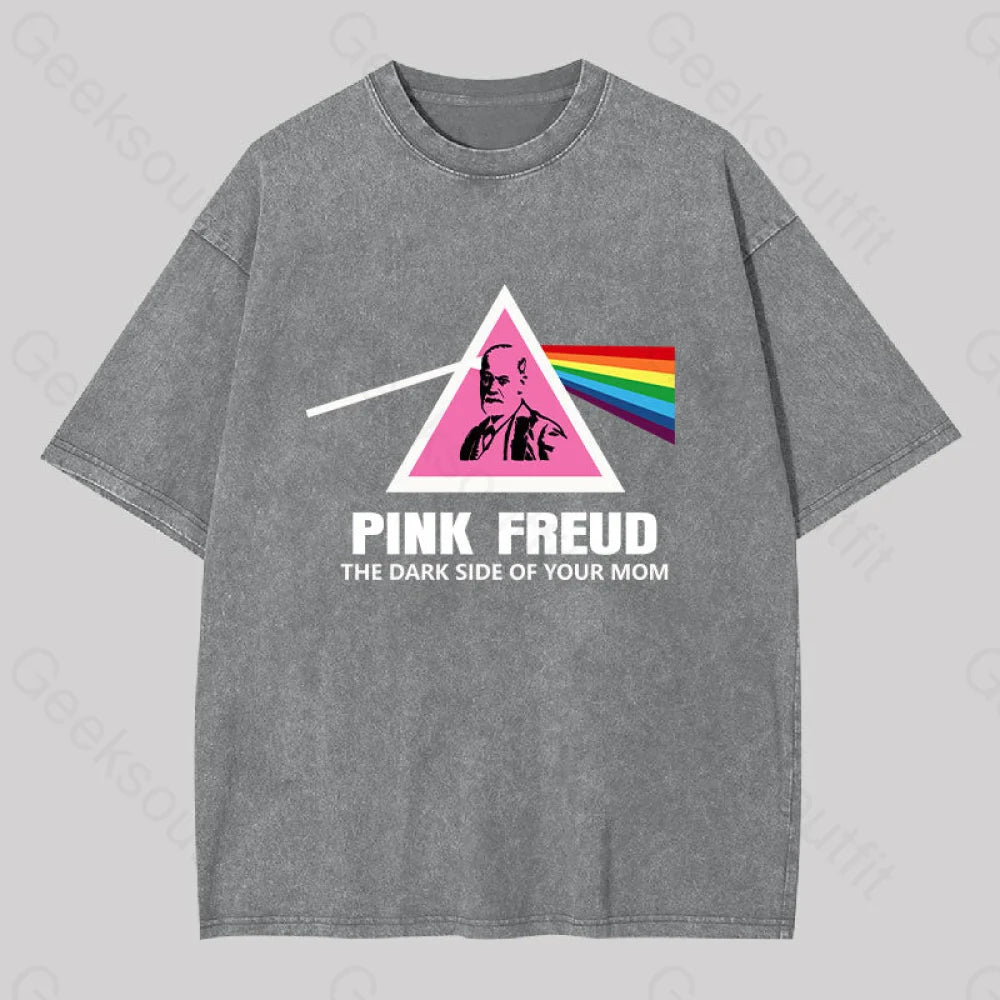 The Dark Side Of Your Mom Washed T-Shirt Grey / S