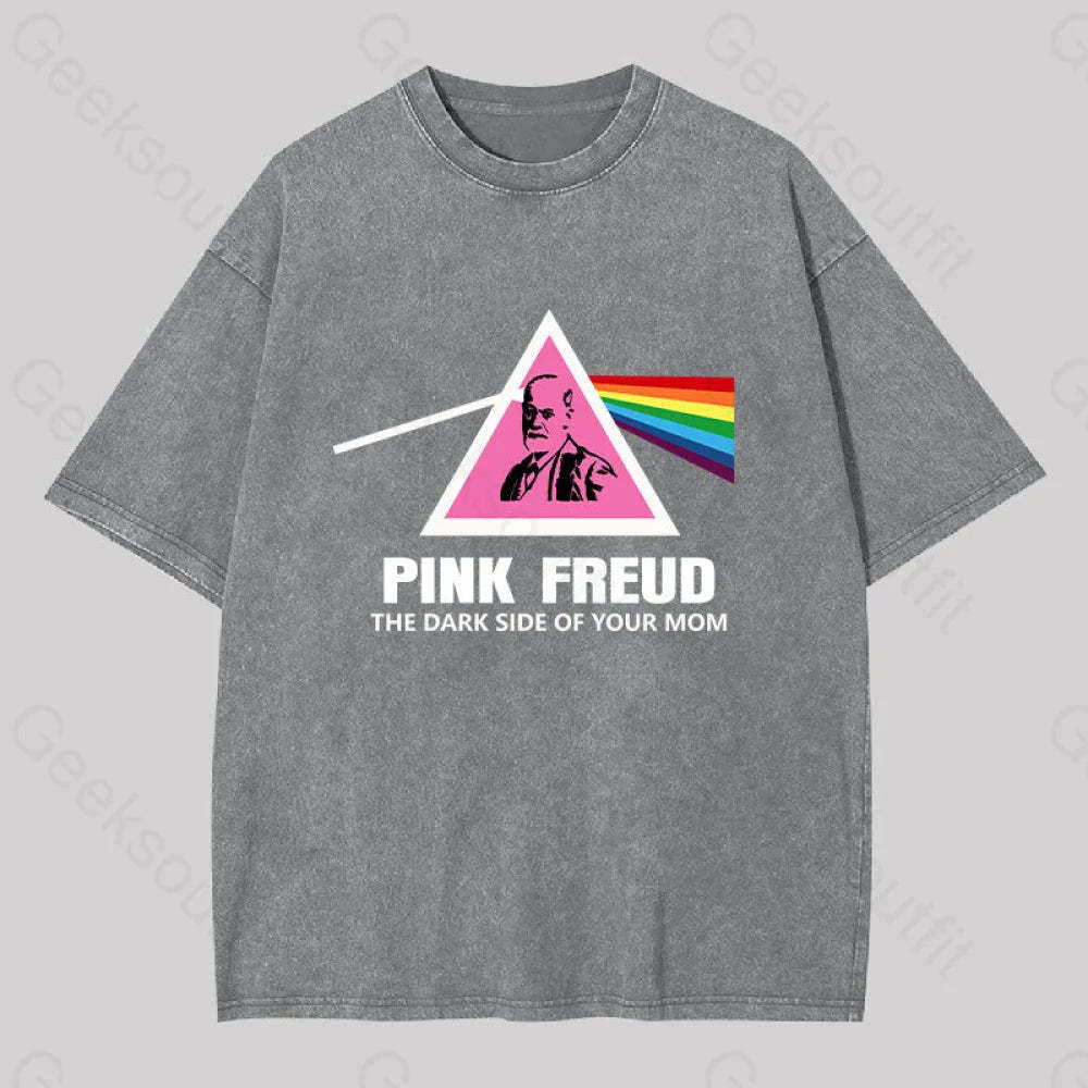 The Dark Side Of Your Mom Washed T-Shirt Grey / S