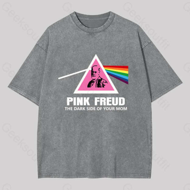 The Dark Side Of Your Mom Washed T-Shirt Grey / S