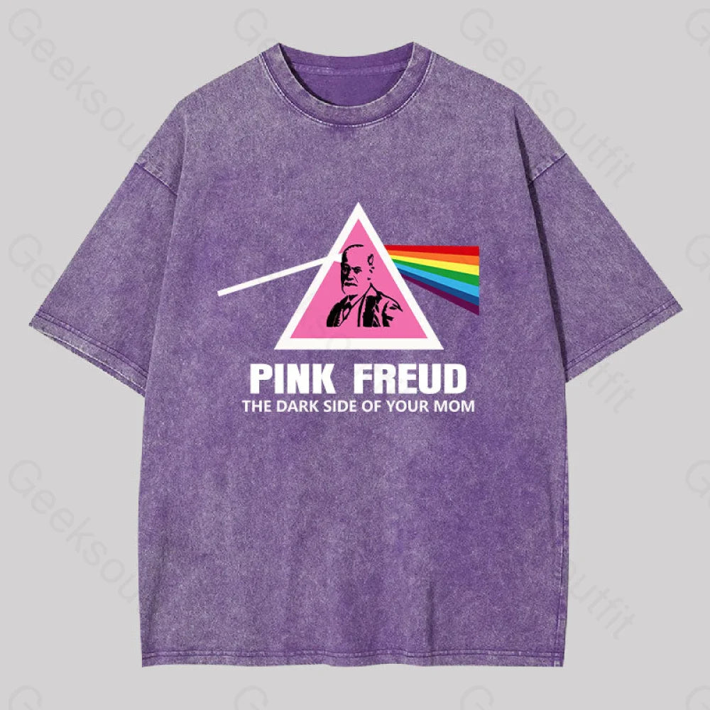 The Dark Side Of Your Mom Washed T-Shirt Purple / S