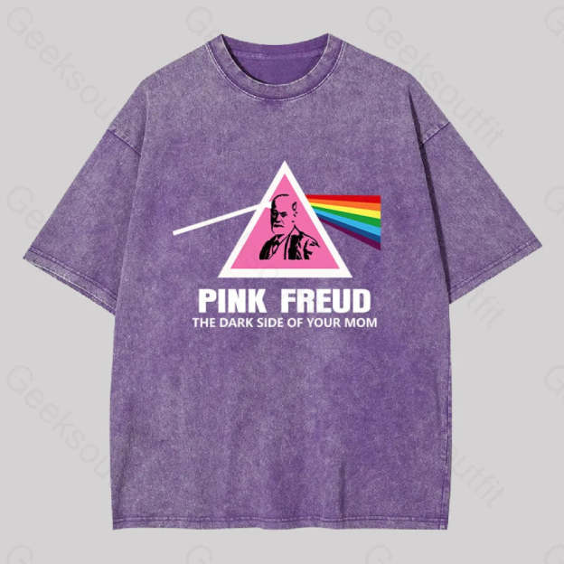 The Dark Side Of Your Mom Washed T-Shirt Purple / S