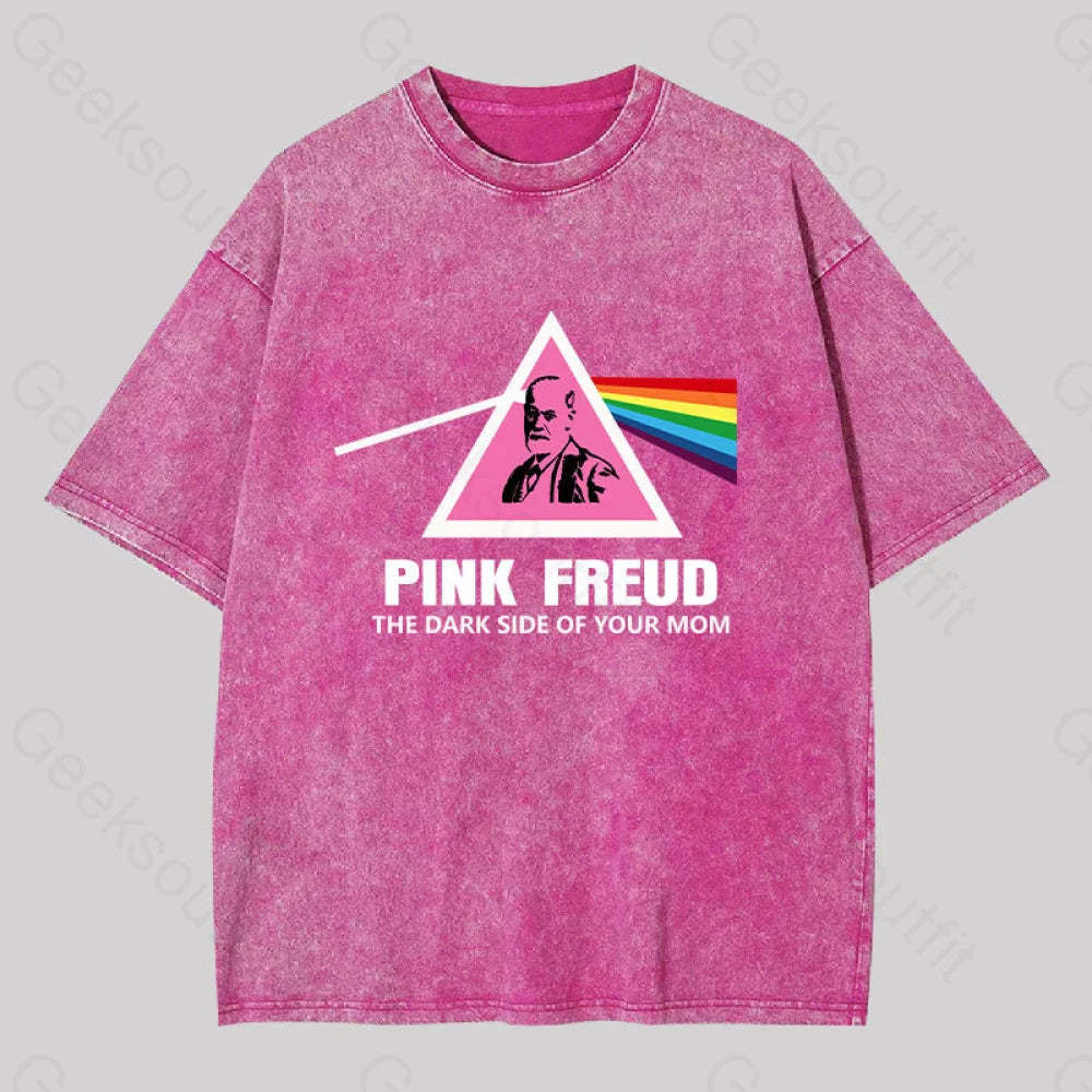 The Dark Side Of Your Mom Washed T-Shirt Rose Red / S