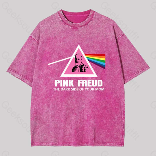 The Dark Side Of Your Mom Washed T-Shirt Rose Red / S