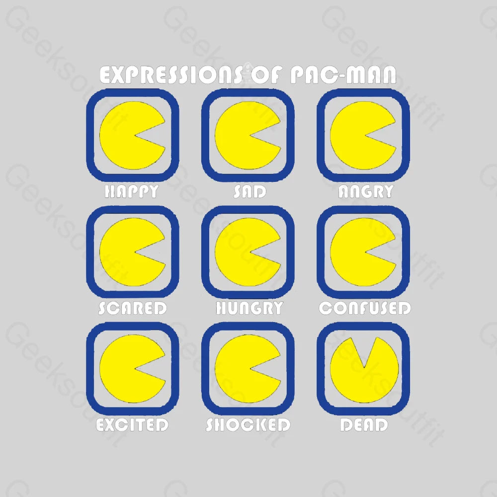 The Expressions of Pac-Man T-Shirt - Geeksoutfit