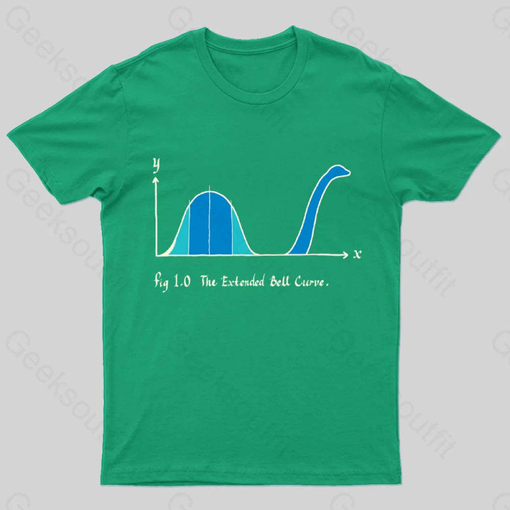 The Extended Bell Curve Geek T-Shirt Green / S