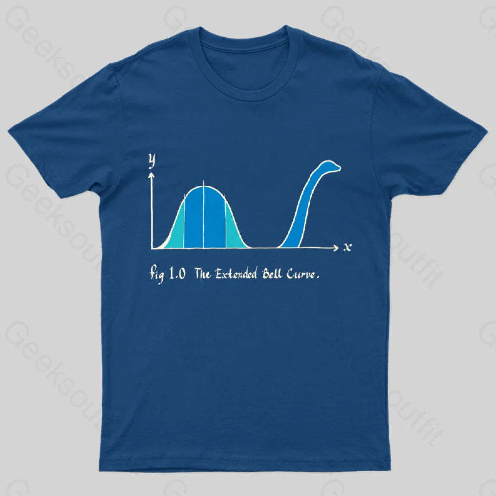 The Extended Bell Curve Geek T-Shirt Navy / S