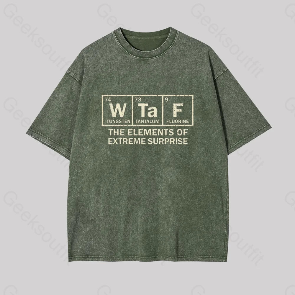 The Extreme Element Of Surprise Geek Washed T-Shirt Armygreen / S