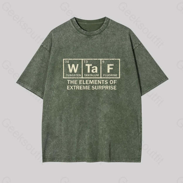 The Extreme Element Of Surprise Geek Washed T-Shirt Armygreen / S