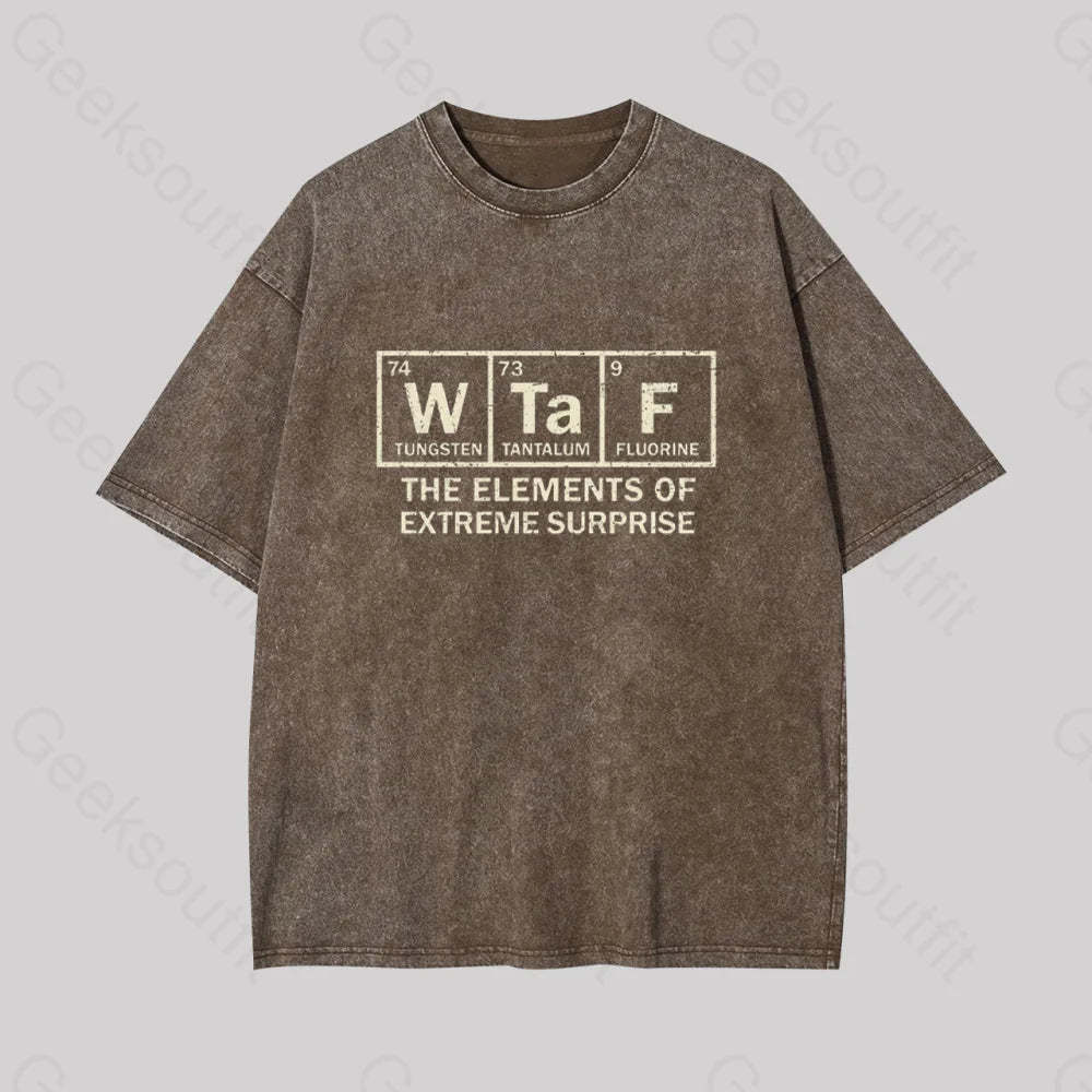 The Extreme Element Of Surprise Geek Washed T-Shirt Coffee / S