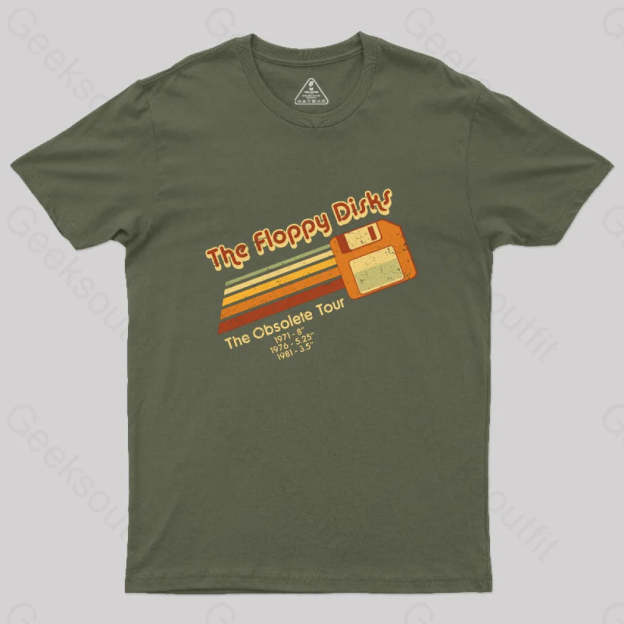 The Floppy Disks Geek T-Shirt Army Green / S