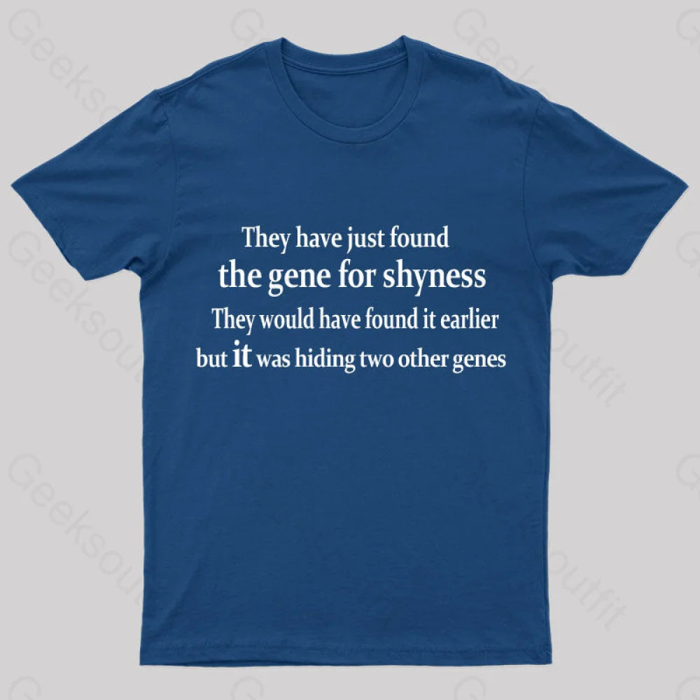 The Gene For Shyness Nerd T-Shirt Navy / S