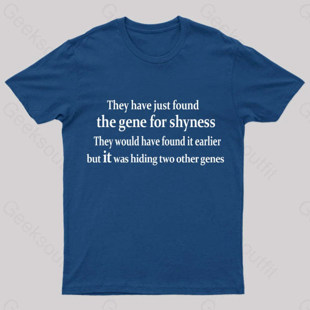 The Gene For Shyness Nerd T-Shirt Navy / S