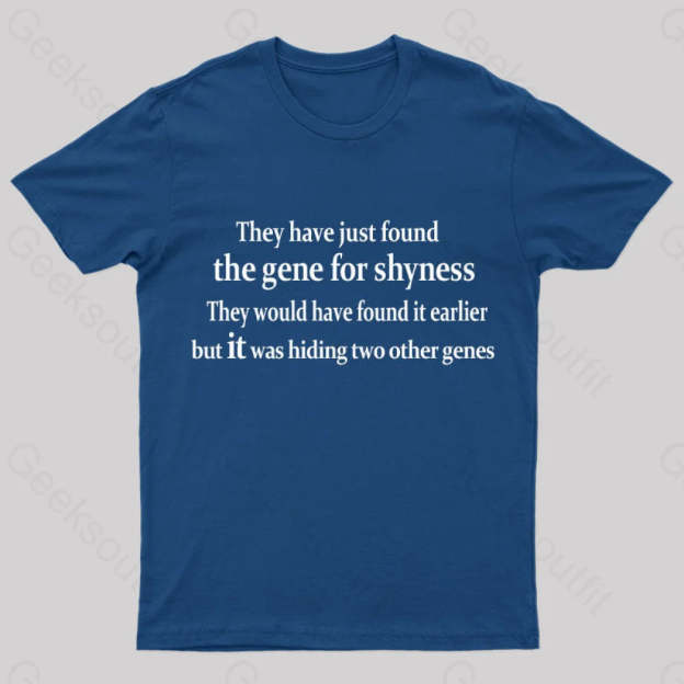The Gene For Shyness Nerd T-Shirt Navy / S