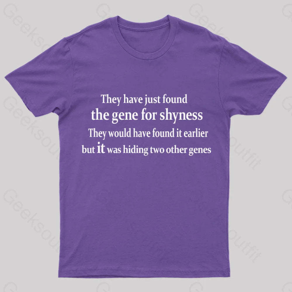 The Gene For Shyness Nerd T-Shirt Purple / S