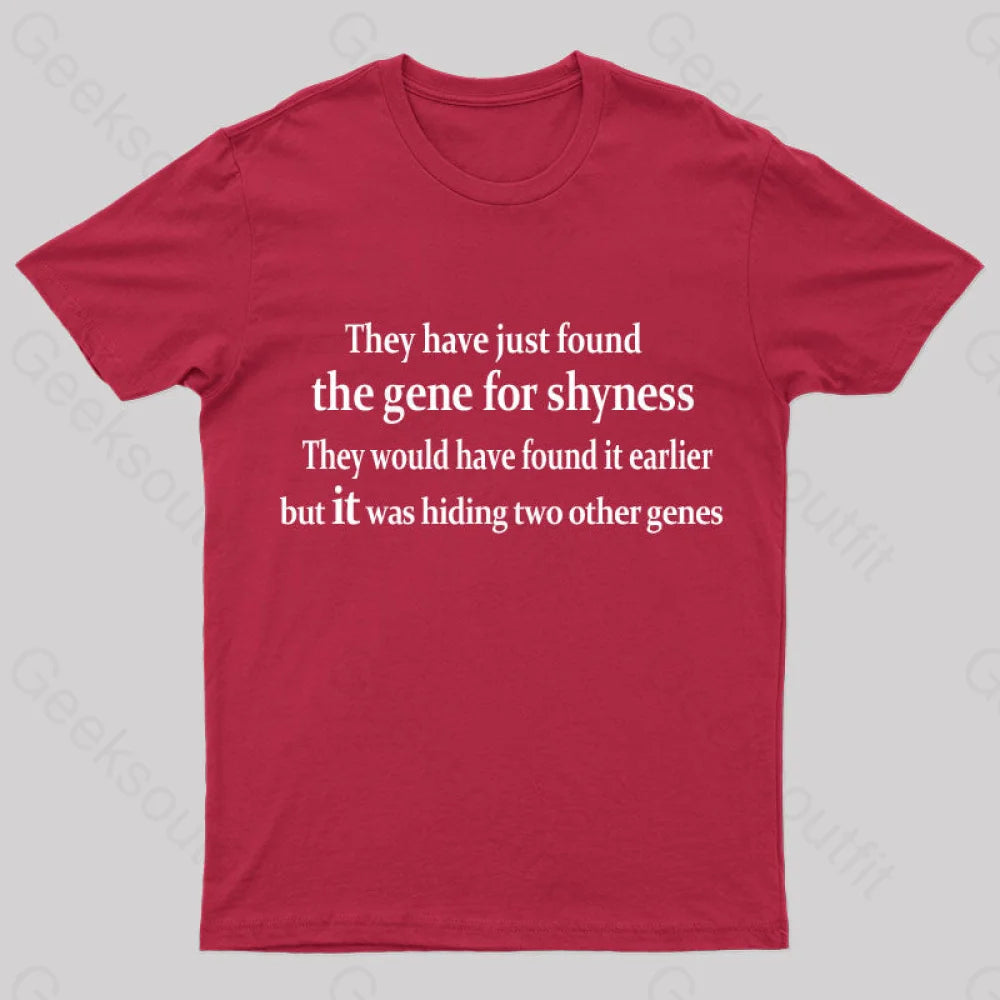 The Gene For Shyness Nerd T-Shirt Red / S