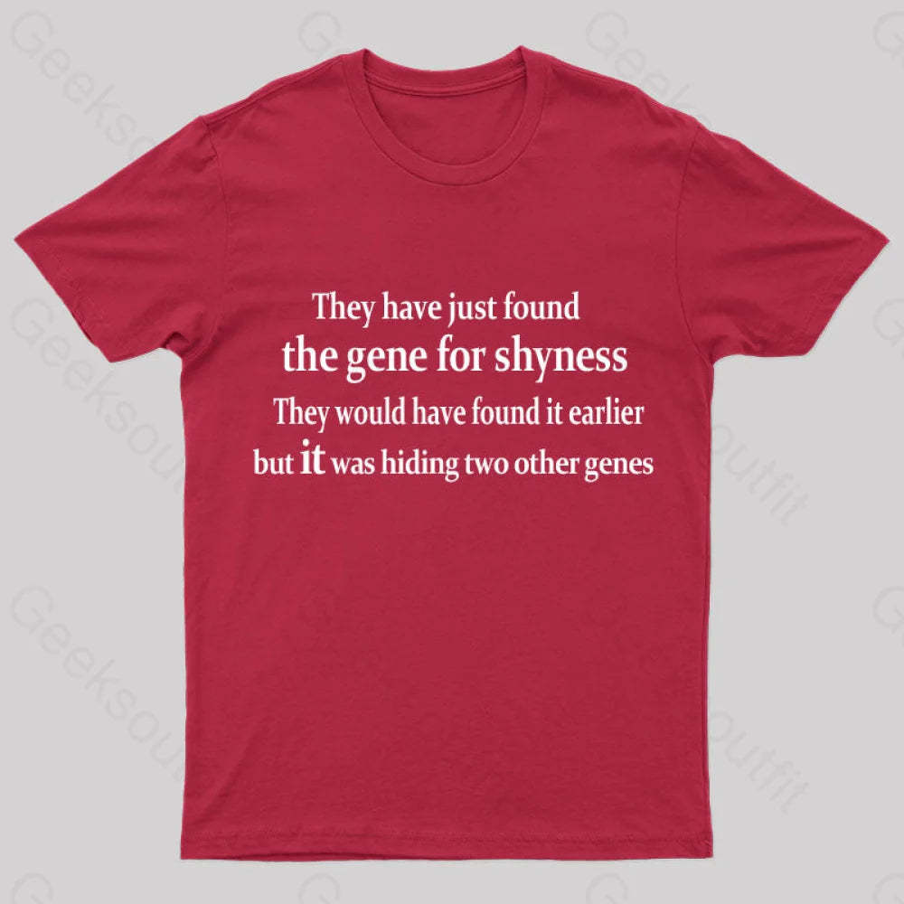 The Gene For Shyness Nerd T-Shirt Red / S