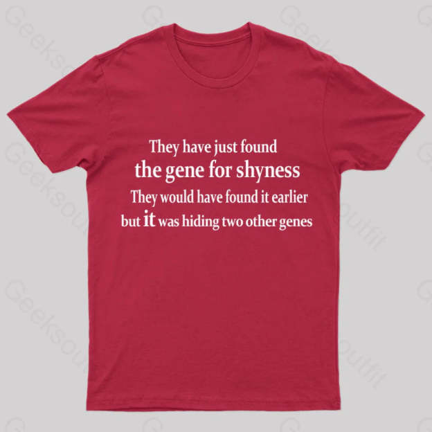 The Gene For Shyness Nerd T-Shirt Red / S