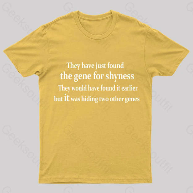 The Gene For Shyness Nerd T-Shirt Yellow / S