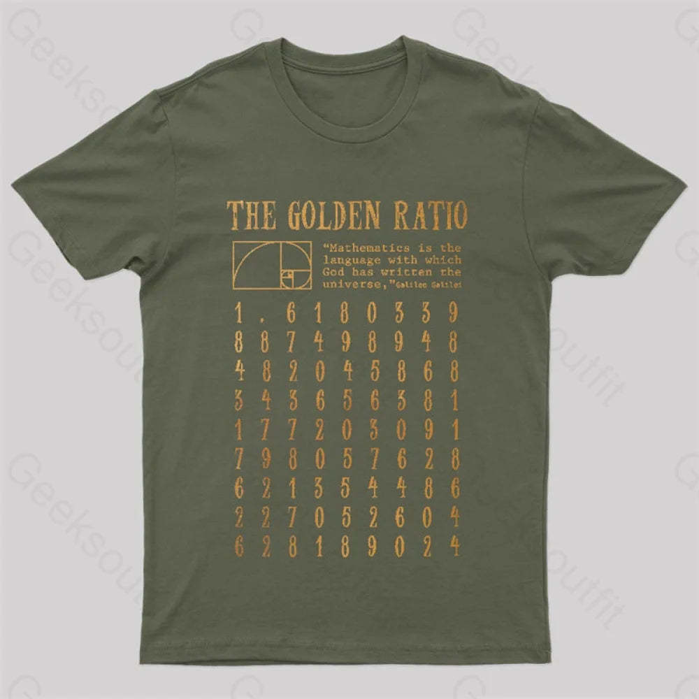 The Golden Ratio Geek T-Shirt Army Green / S