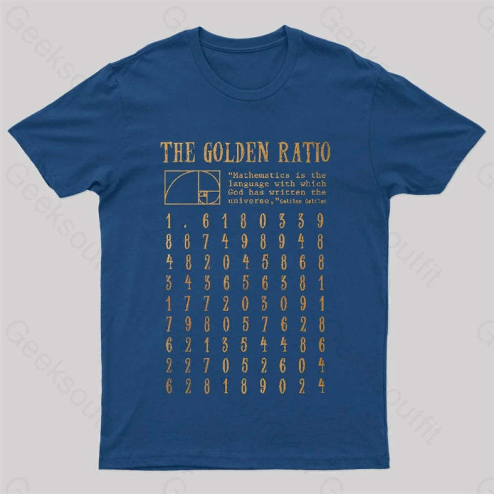 The Golden Ratio Geek T-Shirt Navy / S