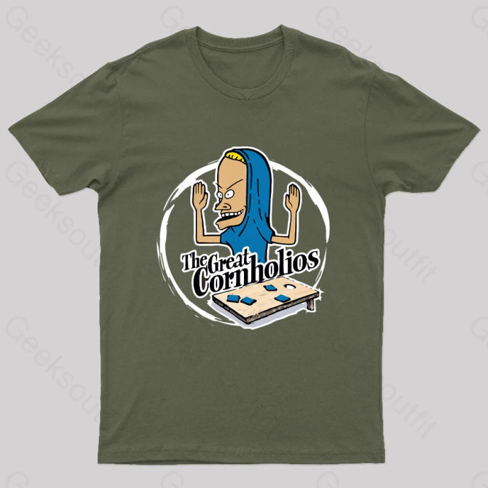 The Great Cornholio’s Geek T-Shirt Army Green / S