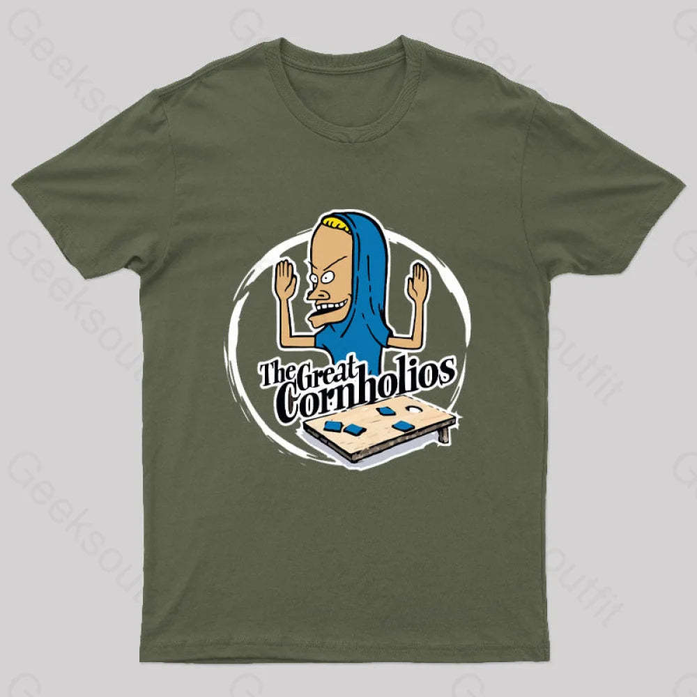 The Great Cornholio’s Geek T-Shirt Army Green / S