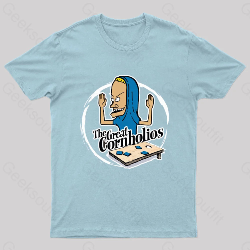 The Great Cornholio’s Geek T-Shirt Light Blue / S