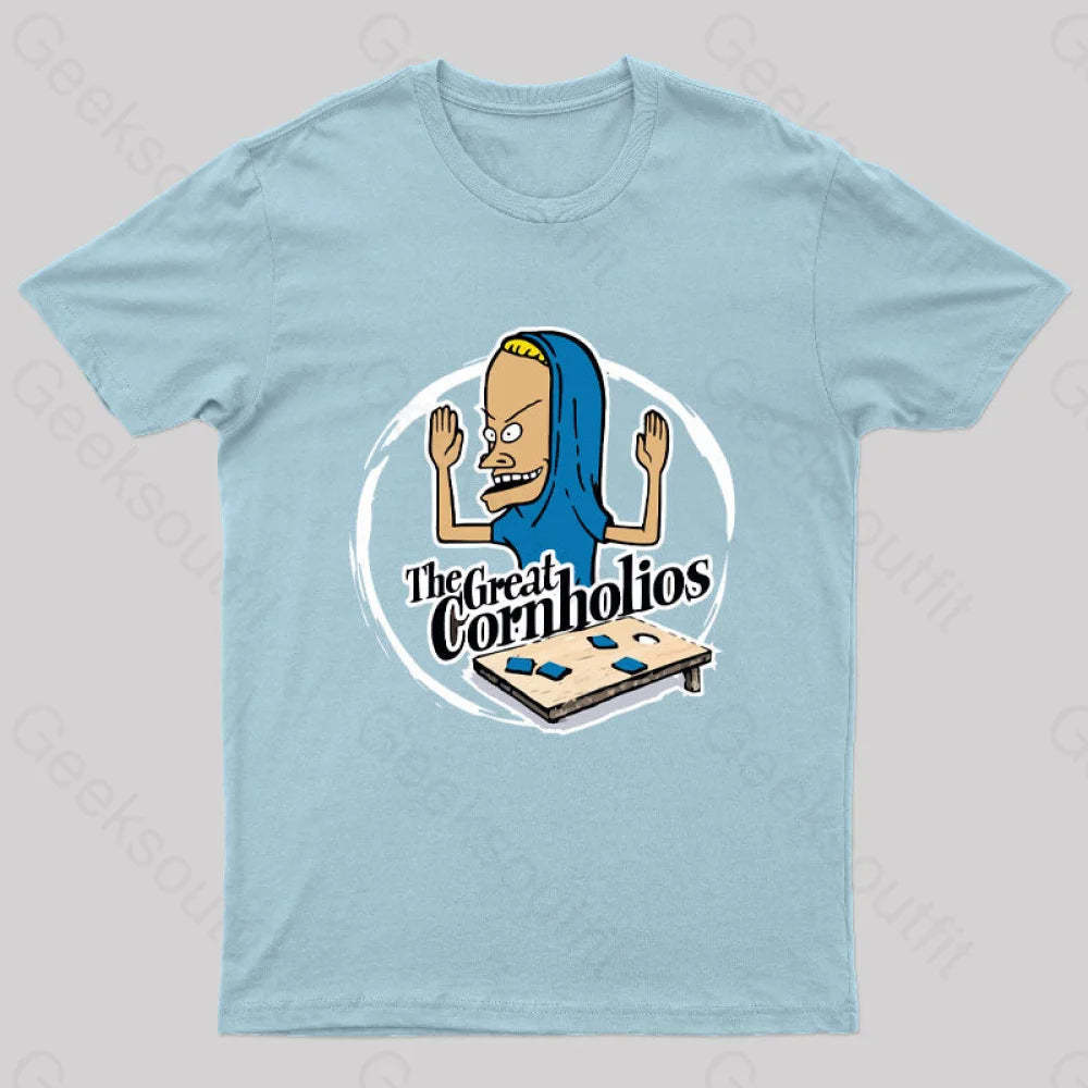 The Great Cornholio’s Geek T-Shirt Light Blue / S