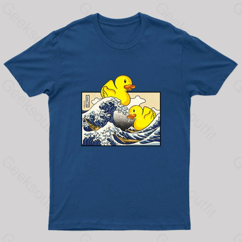 The Great Duck Off Kanagawa Geek T-Shirt Navy / S