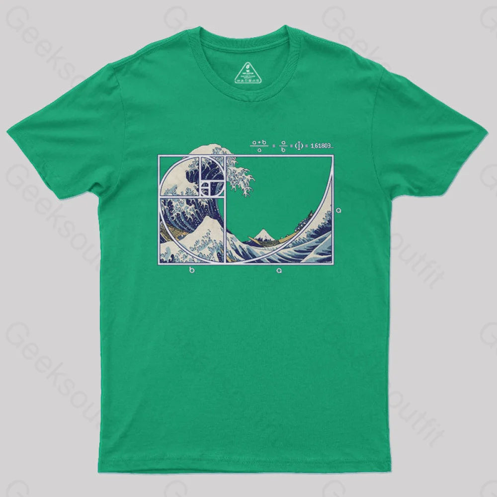 The Great Fibonacci Wave Science Geek T-Shirt Green / S