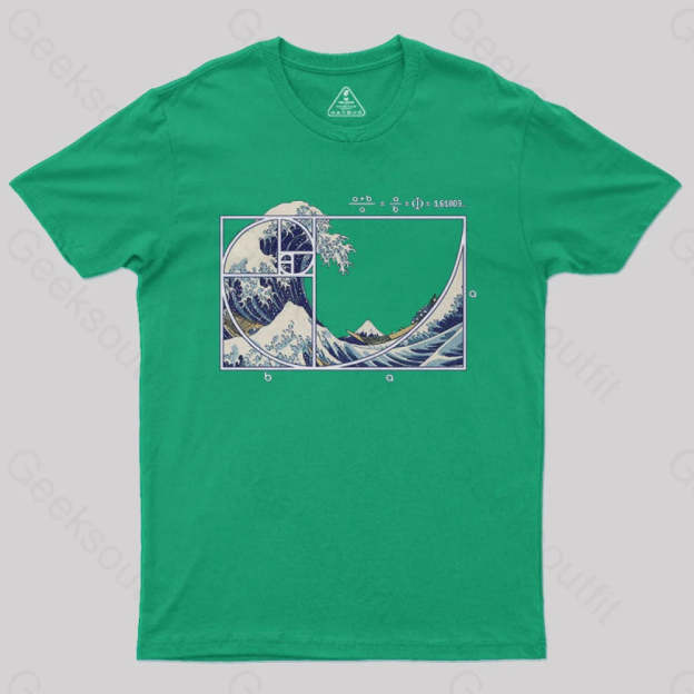 The Great Fibonacci Wave Science Geek T-Shirt Green / S