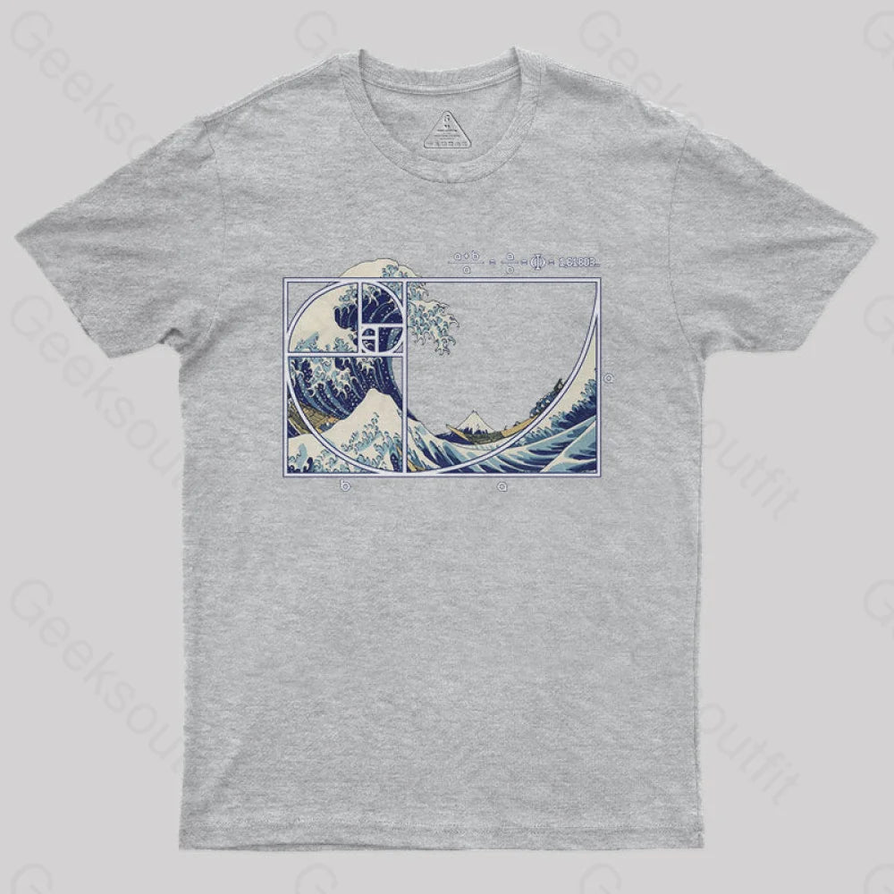 The Great Fibonacci Wave Science Geek T-Shirt Grey / S