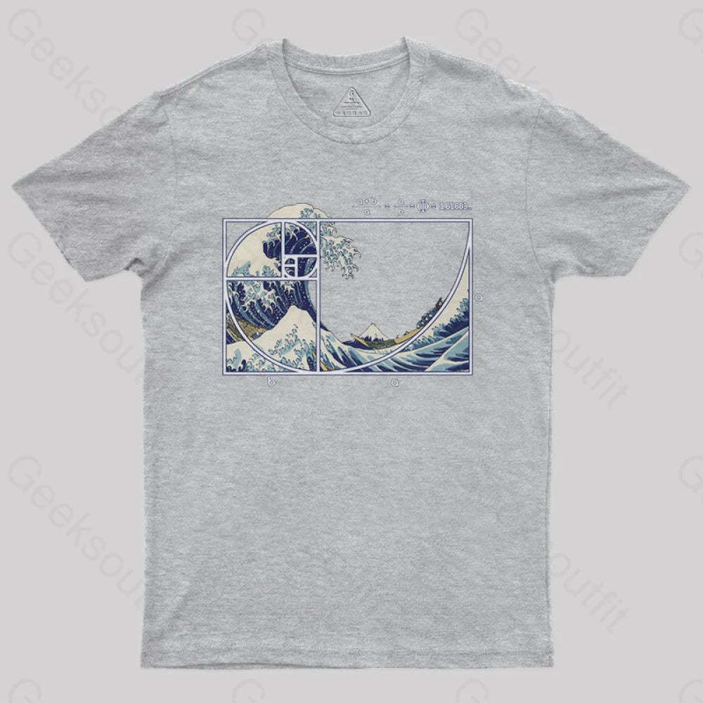 The Great Fibonacci Wave Science Geek T-Shirt Grey / S