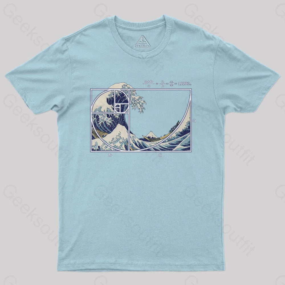 The Great Fibonacci Wave Science Geek T-Shirt Light Blue / S