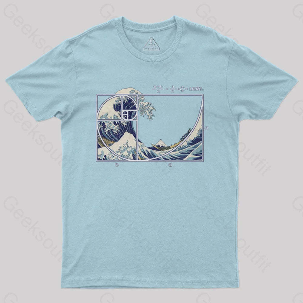The Great Fibonacci Wave Science Geek T-Shirt Light Blue / S