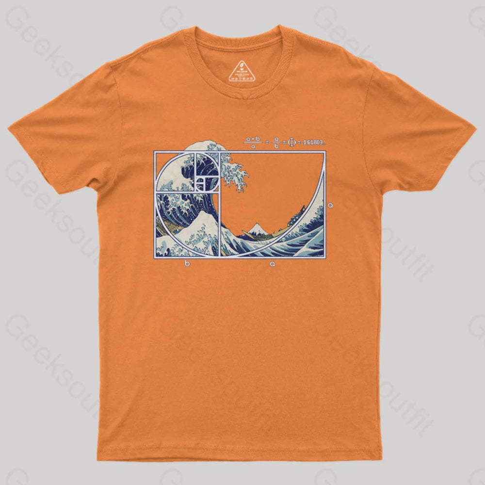The Great Fibonacci Wave Science Geek T-Shirt Orange / S