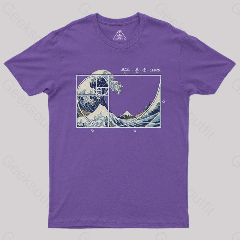 The Great Fibonacci Wave Science Geek T-Shirt Purple / S